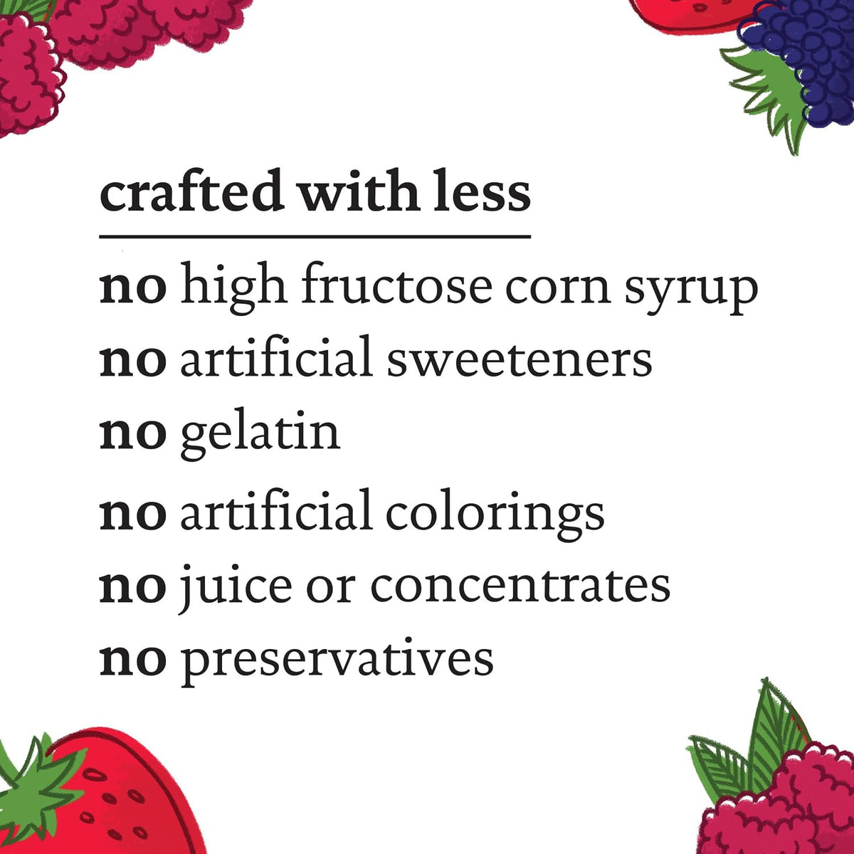 three flavor options: mixed berry, berry, and peach mango to prevent flavor fatigue