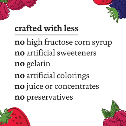 three flavor options: mixed berry, berry, and peach mango to prevent flavor fatigue