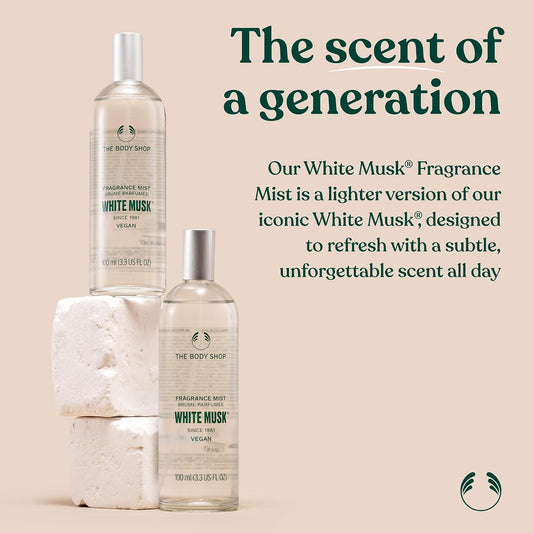 three scent variants: white musk (musk, lily, iris, rose, vanilla), black musk, blue musk zest