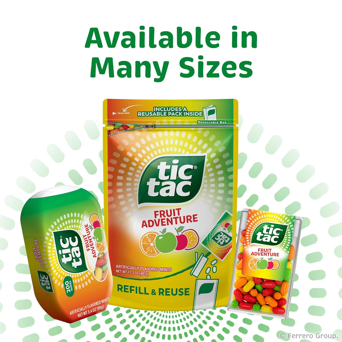 Tic Tac Fruit Adventure Hard Candy – School Carnival Prize and Classroom Reward Treat for Children, 12-Pack of 100-Count 1 oz Packs