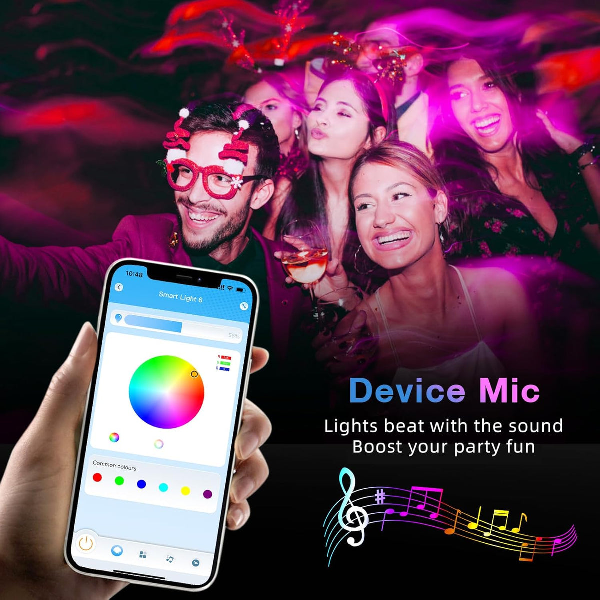 TJOY LED Strip Lights for Home Office and Desk Setup – Timer RGB Bias Lighting with Bluetooth App Control