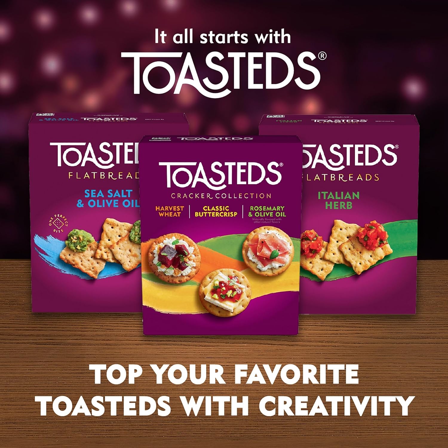 Toasteds Cracker Collection – Hostess Gift Cracker Variety Pack for Entertaining at Home, 12oz Box