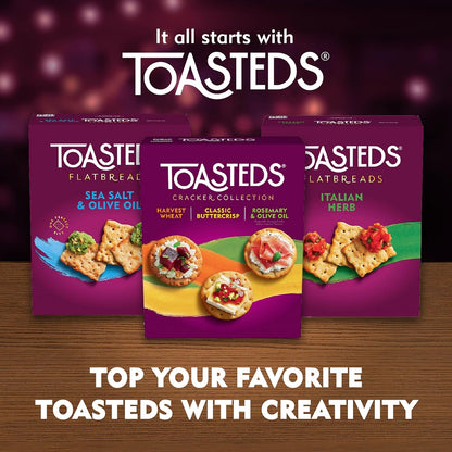 Toasteds Cracker Collection – Hostess Gift Cracker Variety Pack for Entertaining at Home, 12oz Box