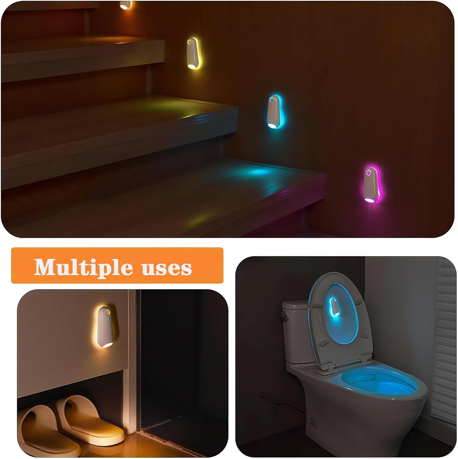 Toilet Night Light Motion Sensor – Clever Housewarming Gift for New Homeowners, Rechargeable Bathroom Gadget