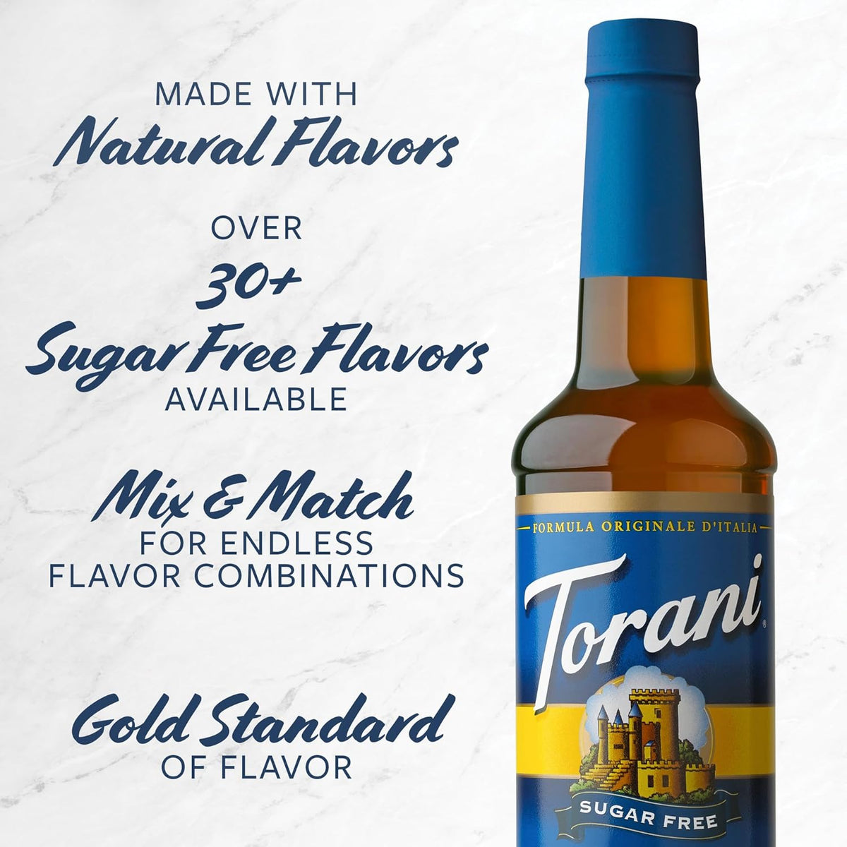 Torani Sugar Free Coffeehouse Syrup Sampler 4-Pack, Premium Gift for Her, Mom, and Keto Friends Who Love Flavored Coffee