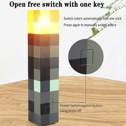 Torch Lamp with Wall Mount - Magical Birthday Gift for Her, Color-Changing LED Night Light for Gamers and Fantasy Fans