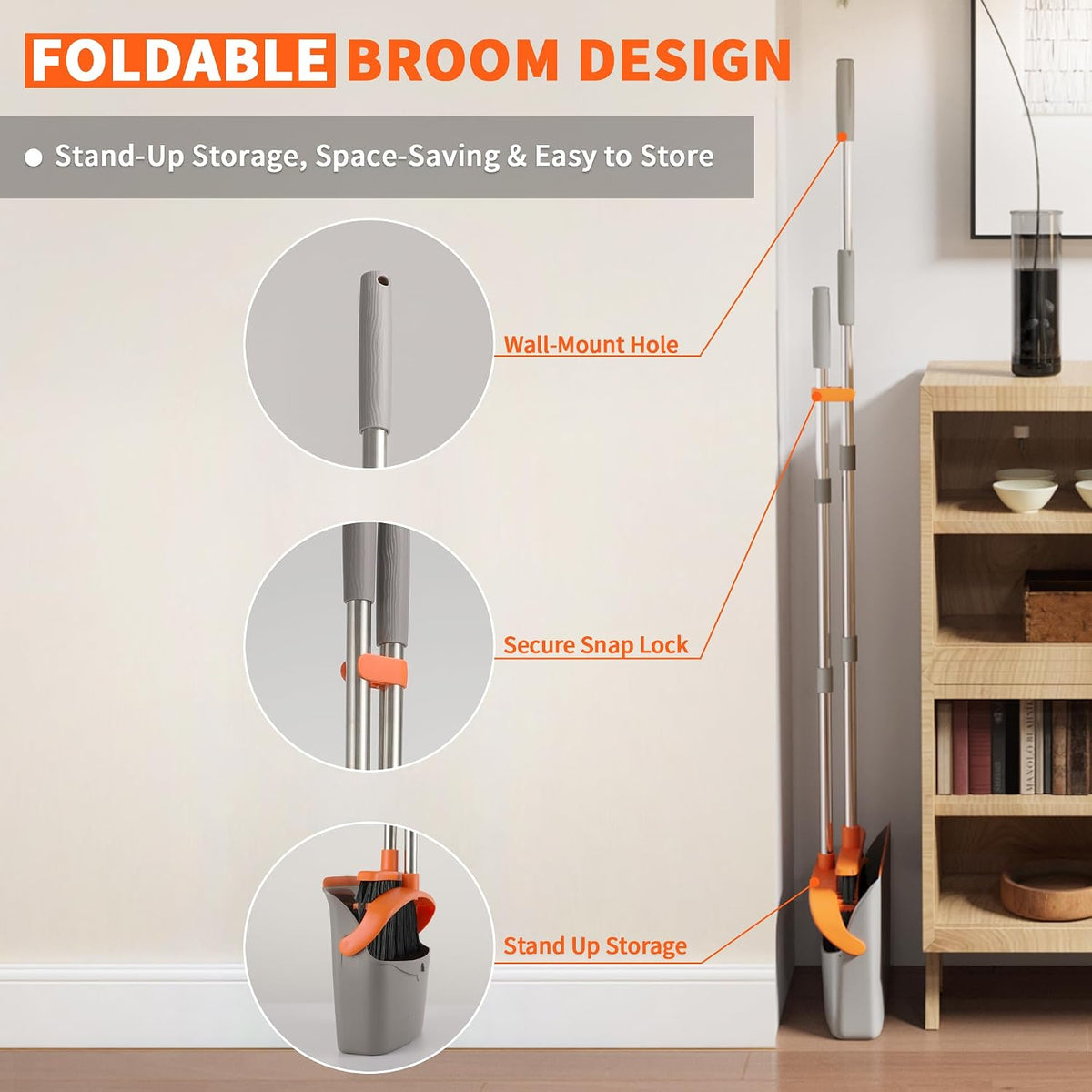total assembled height of 52 inches for full-reach upright sweeping