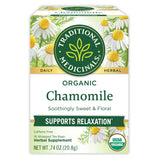 Traditional Medicinals Organic Chamomile Herbal Tea – Calming Bedtime Ritual Tea to Soothe Nerves and Ease Into Sleep, 16 Bags