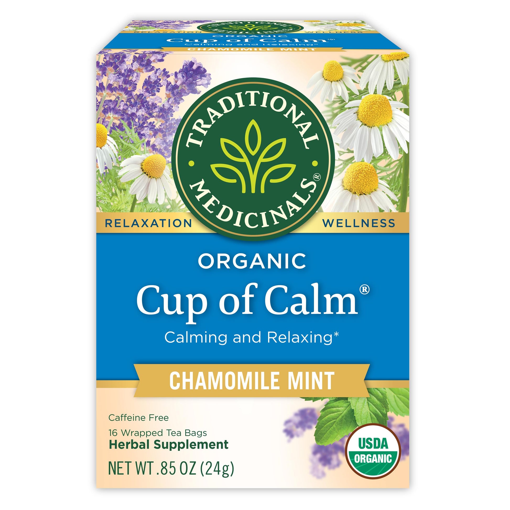 Traditional Medicinals Organic Lemon Balm Herbal Tea – Caffeine-Free Wind-Down Companion for the Self-Care Sanctuary