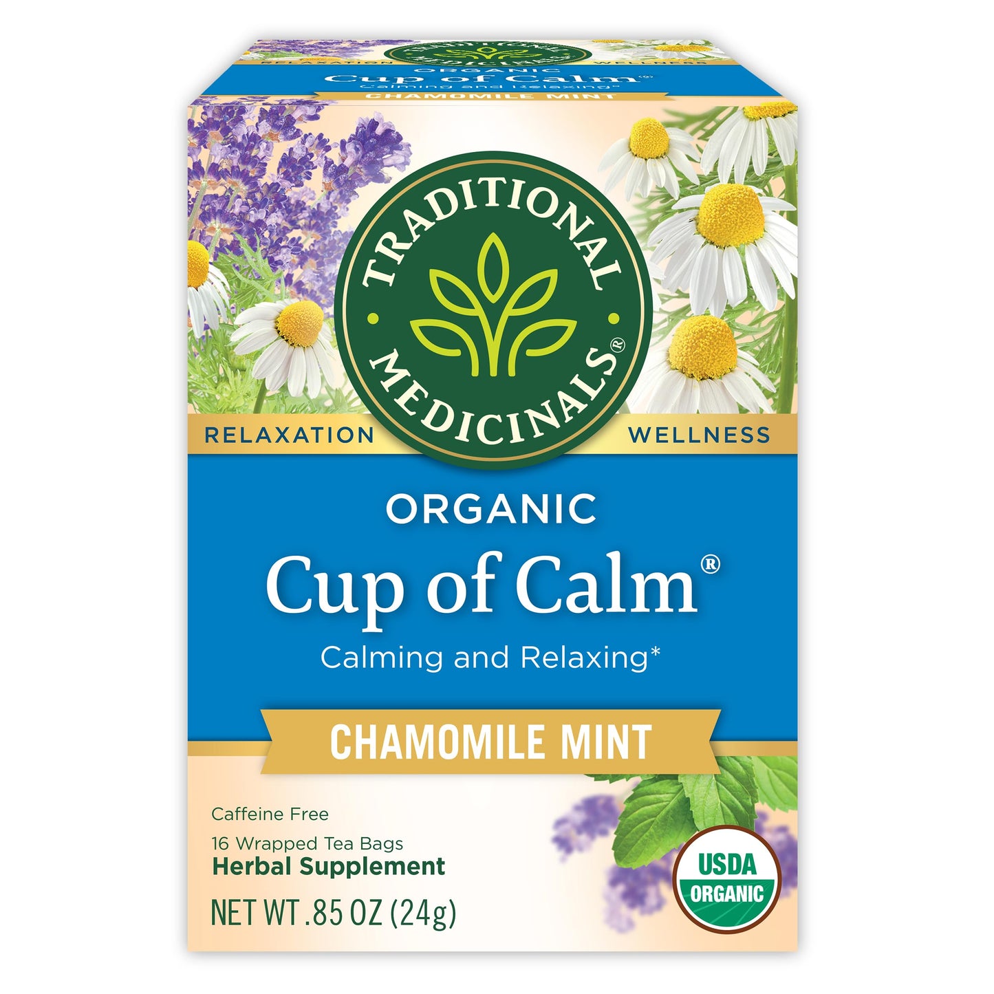 Traditional Medicinals Organic Lemon Balm Herbal Tea – Caffeine-Free Wind-Down Companion for the Self-Care Sanctuary