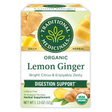 Traditional Medicinals Organic Lemon Ginger Tea – Travel-Friendly Herbal Tea for Long Workdays and Commuter Bags