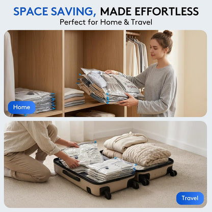 Travel Compression Bags Premium Kit - Ready-to-Gift Vacuum Bags for Newlyweds, Retirees, and Minimalist Friends