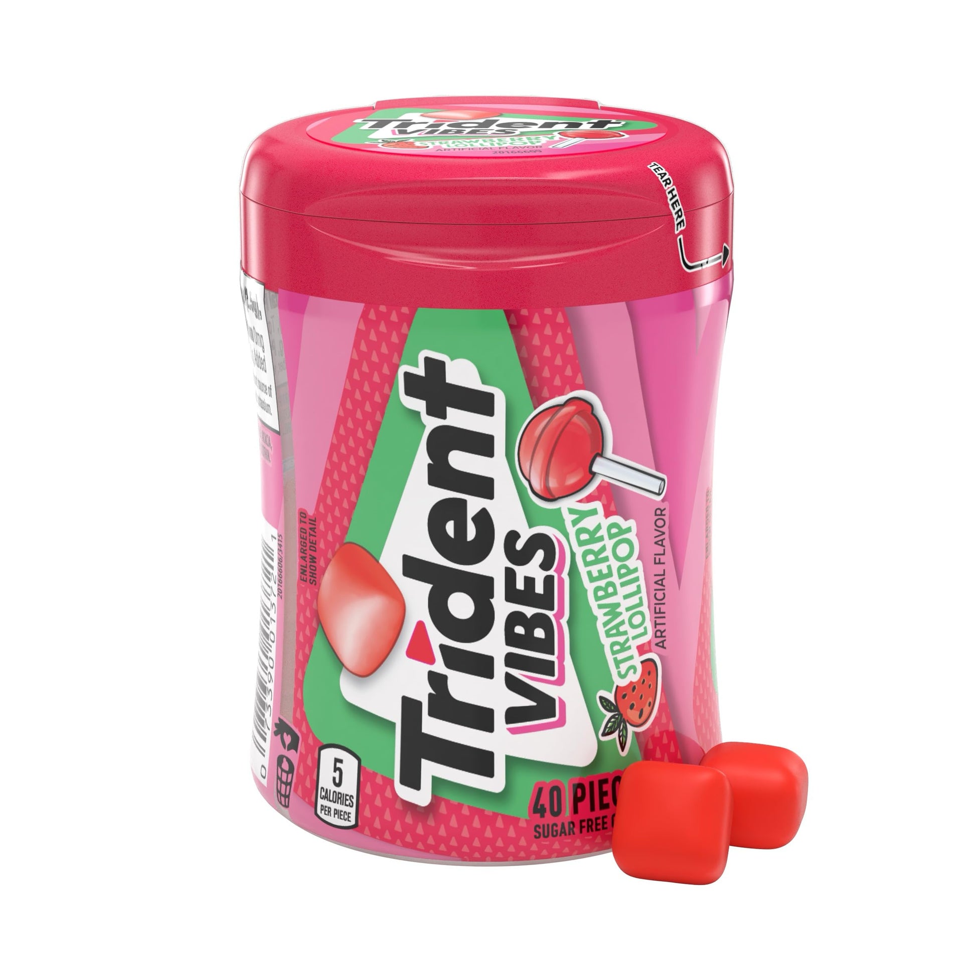 Trident Vibes SOUR PATCH KIDS Blue Raspberry Sugar-Free Gum – Conference Room Pre-Meeting Breath Freshener, Bulk 4 Bottles