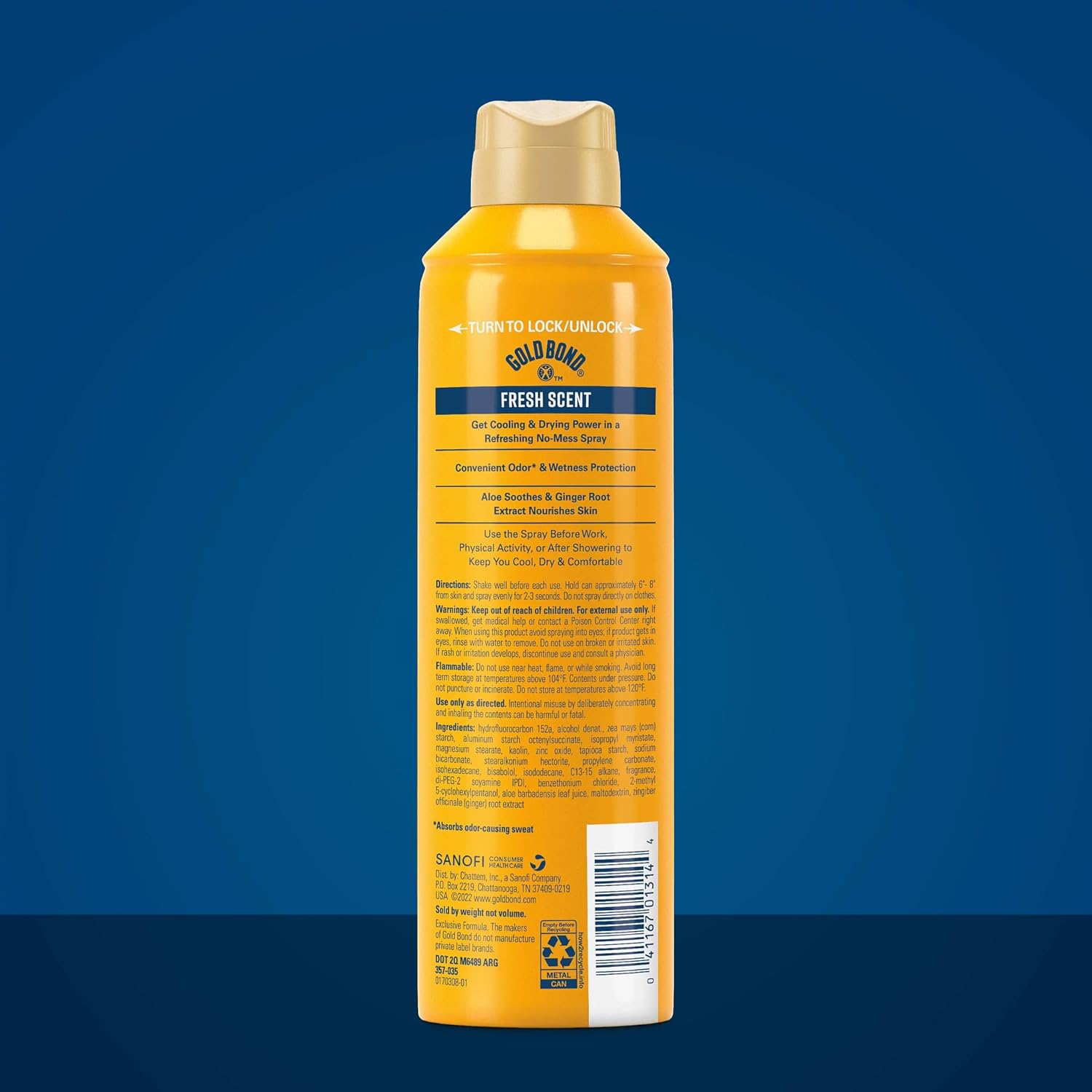 triple-action formula: cools on contact, absorbs moisture, controls odor