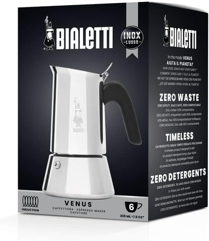 triple-chamber moka pot design that brews rich espresso in under 5 minutes