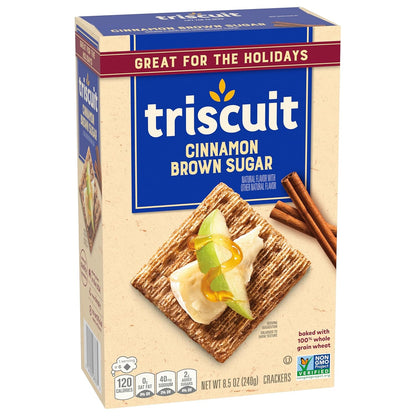 Triscuit Cinnamon Brown Sugar Whole Grain Wheat Crackers, Kid-Friendly Lunch Box Snack for School