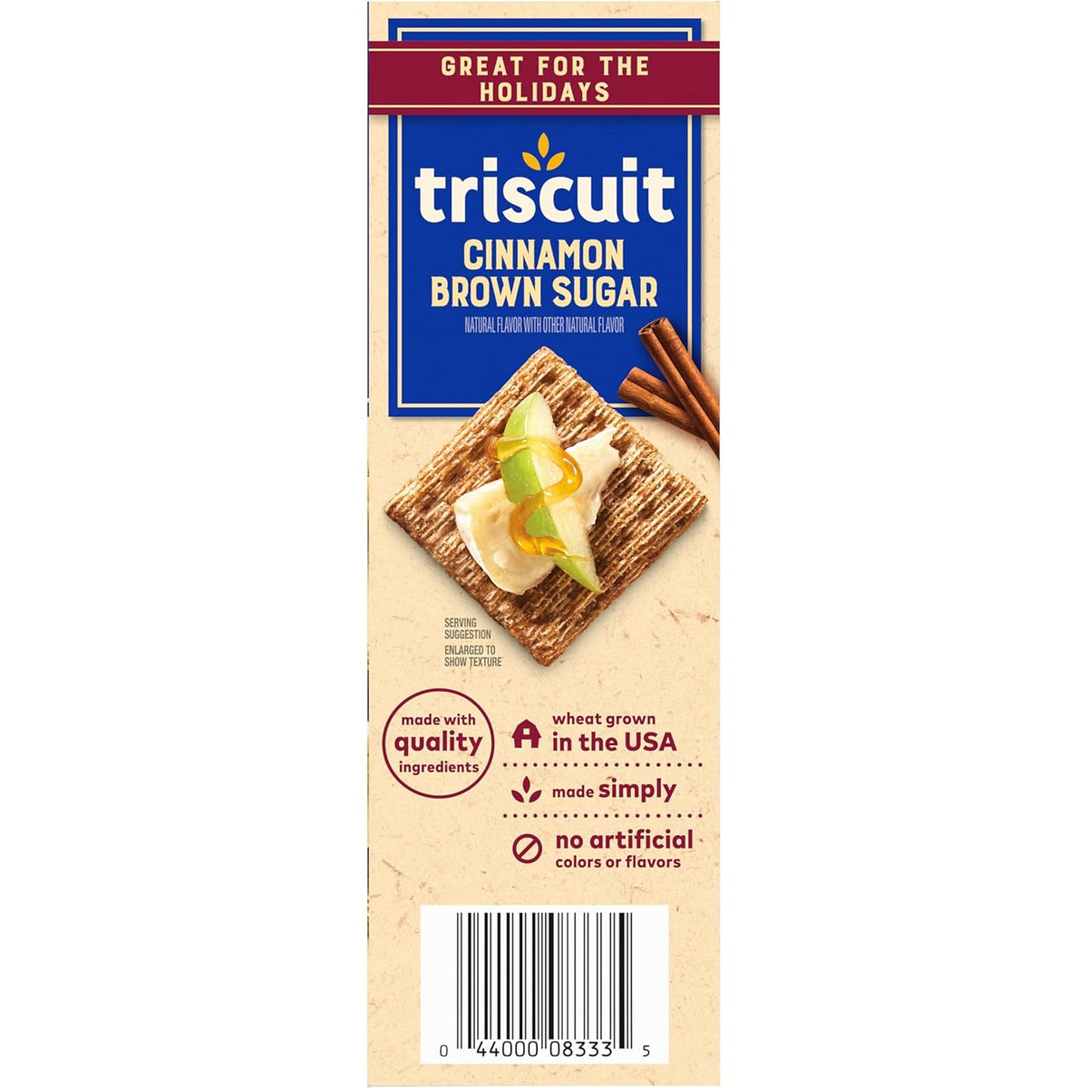 Triscuit Cinnamon Brown Sugar Whole Grain Wheat Crackers, Kid-Friendly Lunch Box Snack for School