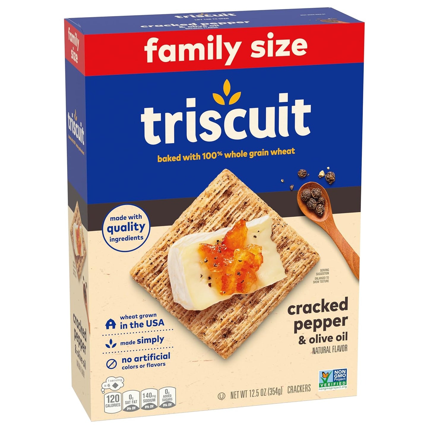Triscuit Cracked Pepper & Olive Oil Crackers – Mild Pepper Flavor Kids Love in Lunch Boxes