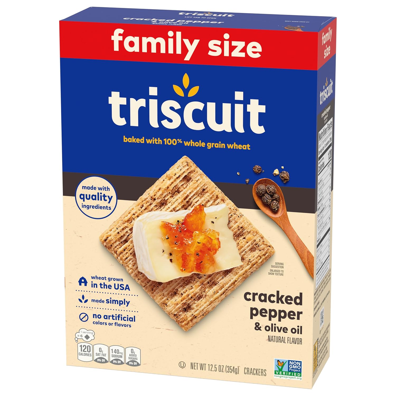 Triscuit Cracked Pepper & Olive Oil Crackers – Mild Pepper Flavor Kids Love in Lunch Boxes