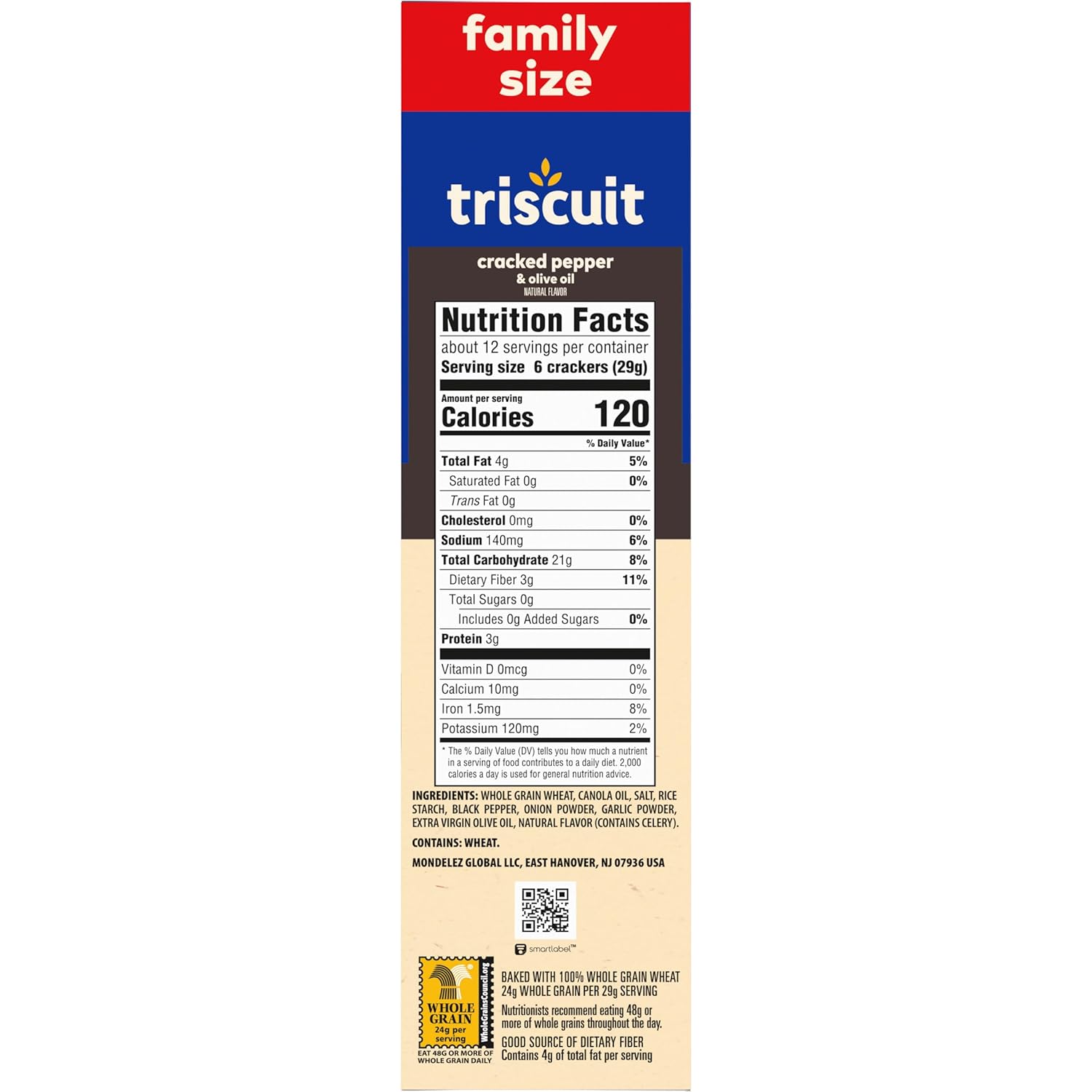 Triscuit Cracked Pepper & Olive Oil Crackers – Mild Pepper Flavor Kids Love in Lunch Boxes