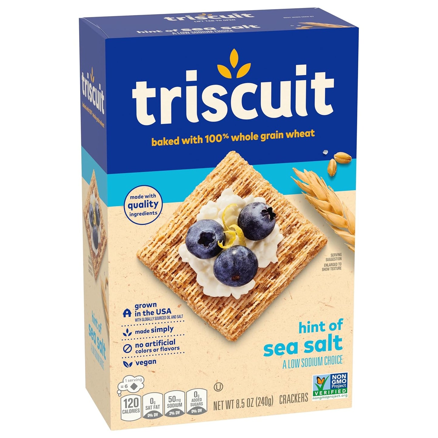 Triscuit Hint of Sea Salt Whole Grain Crackers – Kid-Friendly Lunch Box Snack for Back-to-School Prep