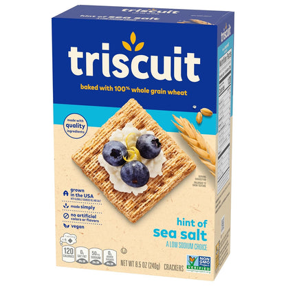 Triscuit Hint of Sea Salt Whole Grain Crackers – Kid-Friendly Lunch Box Snack for Back-to-School Prep