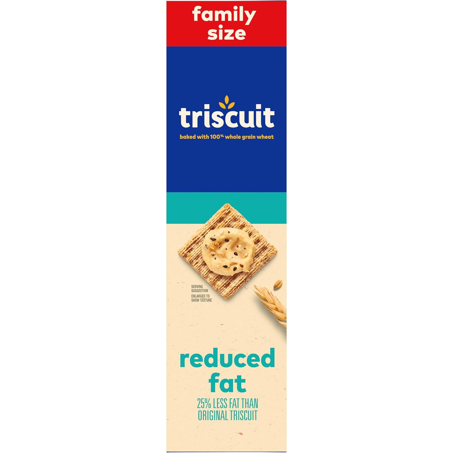 Triscuit Reduced Fat Crackers – Family Size School Lunch Box Base for Kid-Friendly Toppings