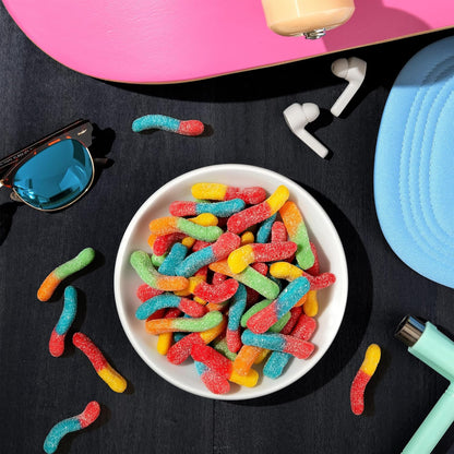 Trolli Sour Brite Crawlers Gummy Worms 28.8 oz - Family Friendly Sour Gummy Candy for Halloween, Classroom Parties, and After School Treats