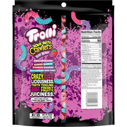 Trolli Sour Brite Crawlers Gummy Worms 28.8 oz - Retro Nostalgia Candy Gift for Adults, Movie Night Hostess Present, and Sweet Surprise for Him