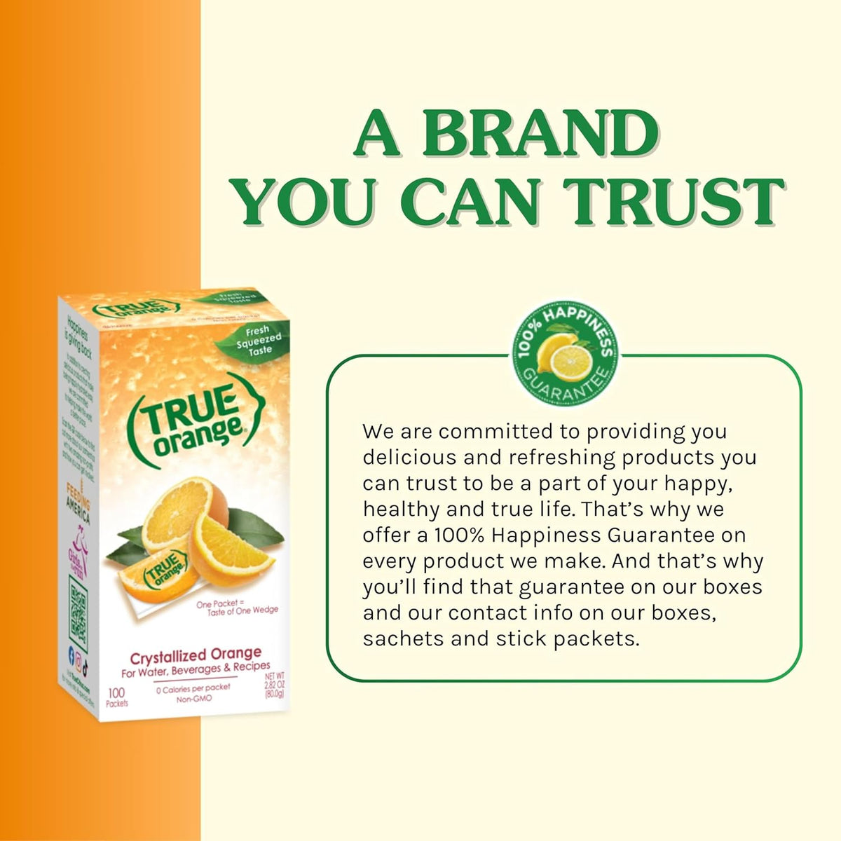 TRUE ORANGE Water Enhancer – Clean-Ingredient Orange Flavor Packets for Kids' Birthday Parties