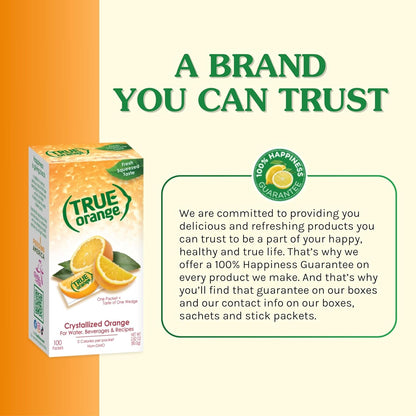TRUE ORANGE Water Enhancer – Clean-Ingredient Orange Flavor Packets for Kids' Birthday Parties