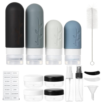 tsa-approved 3oz (90ml) and 2oz (60ml) sizes compliant with carry-on liquid rules