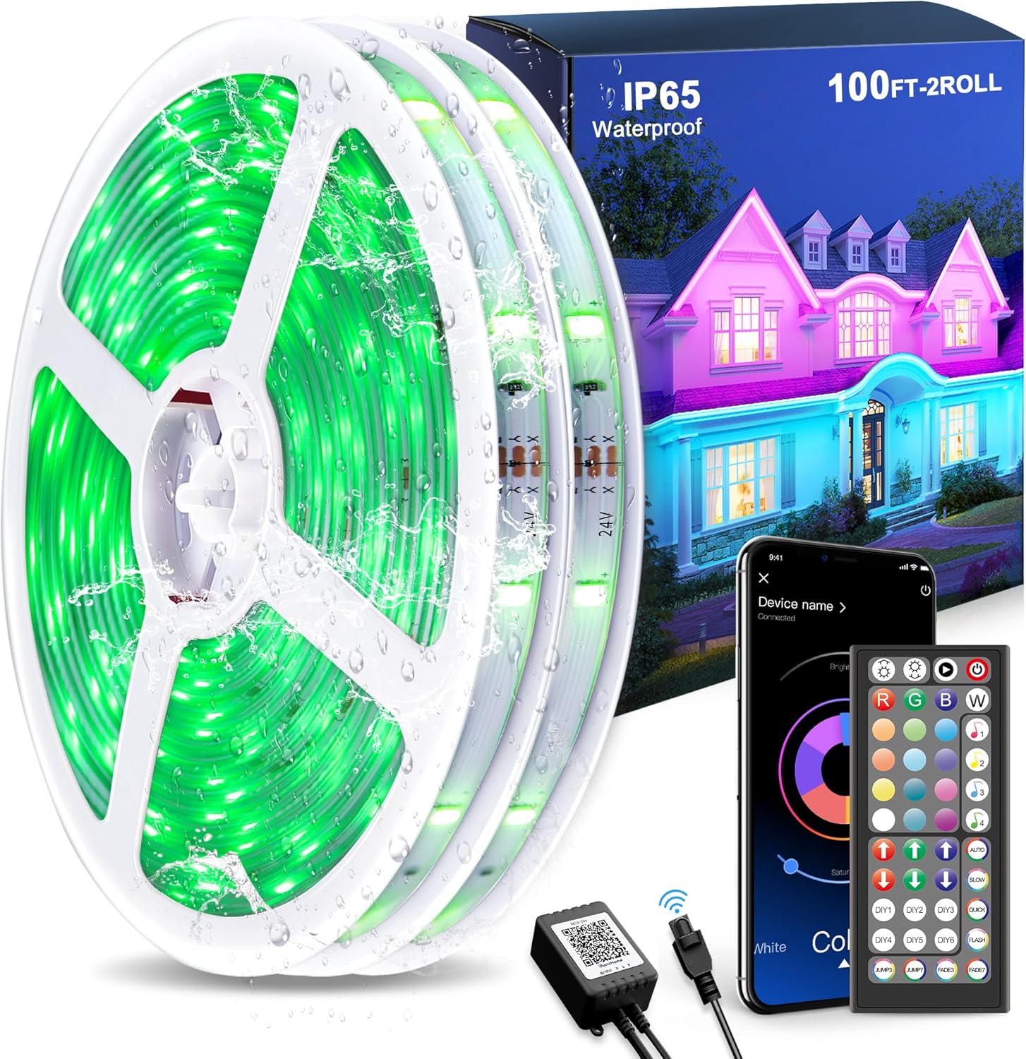 two 50ft rolls totaling 100ft of led strip