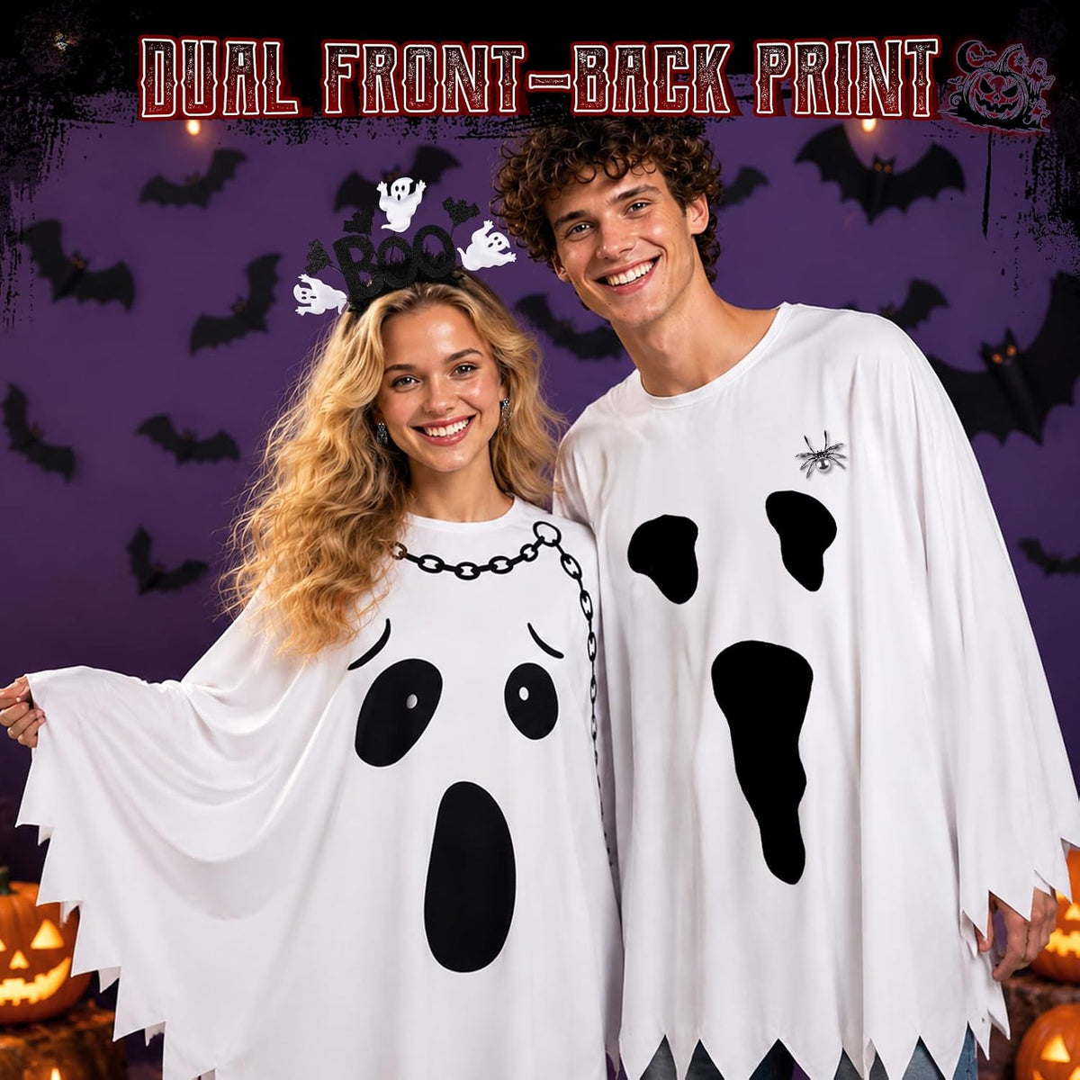 two design variants available: ghost (white) and pumpkin (orange) colorways