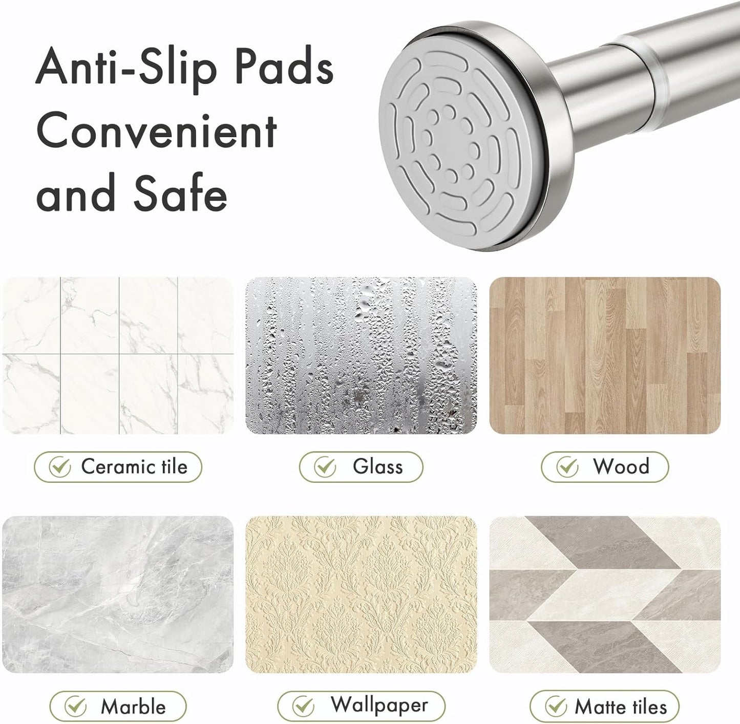 two size ranges (31-46.5 in and 31-75 in) and six color finishes