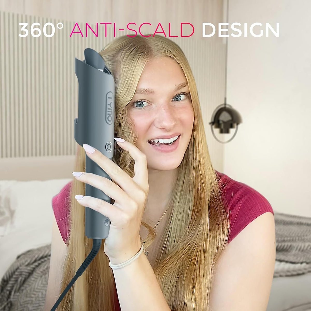 TYMO Automatic Rotating Curling Iron – Stunning Graduation Gift for Teens, Salon-Smooth Curls at Home