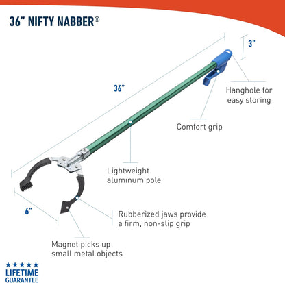 Unger Professional 36-Inch Nifty Nabber Grabber – Outdoor Litter Picker for Park, Beach, and Neighborhood Cleanup Crews