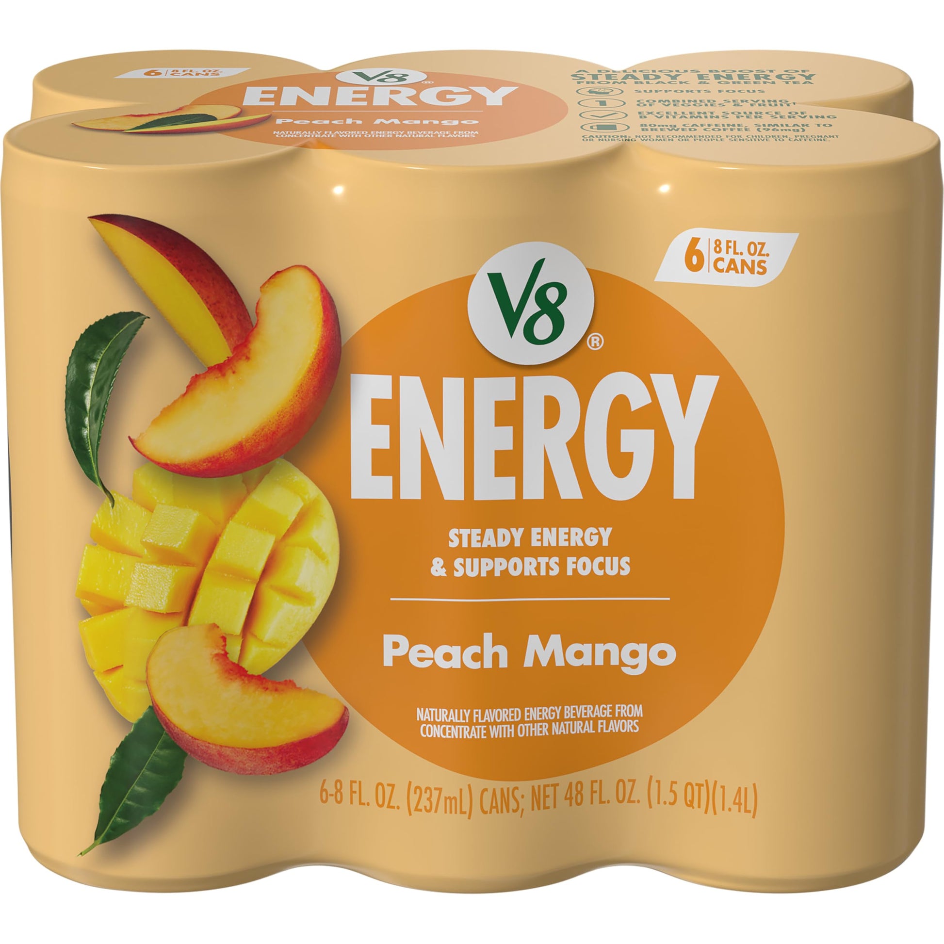 V8 +Energy Natural Energy Beverage – Self-Care Inspired Caffeine Replacement with B Vitamins and Zero Added Sugar for Home Office Wellness