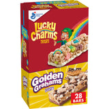 Golden Grahams Lucky Charms Cereal Treat Bars – Nostalgic Care Package Snack Gift for College Students, 28-Count Variety Pack