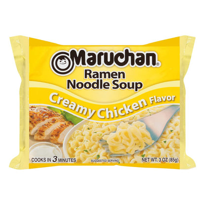 variety of 4 flavors: chicken, shrimp, beef, creamy chicken