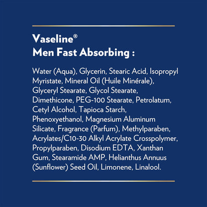 Vaseline Men's Healing Lotion – Daily Wellness Ritual for Stressed, Weathered Hands and Body, Non-Greasy 15-Second Absorption