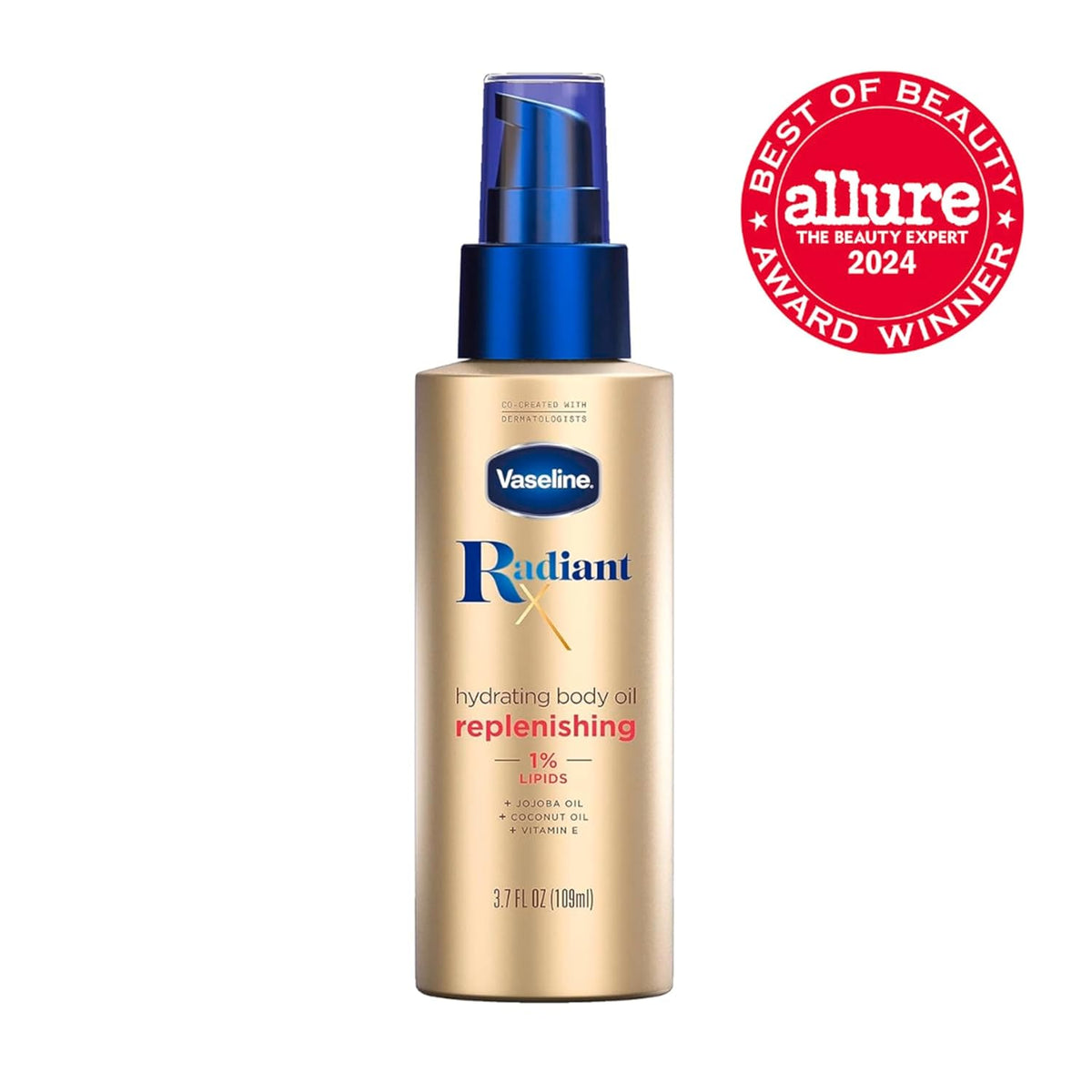 Vaseline Radiant X Replenishing Body Oil for Spa-Like Mindful Skincare Sessions at Home, 1% Lipids