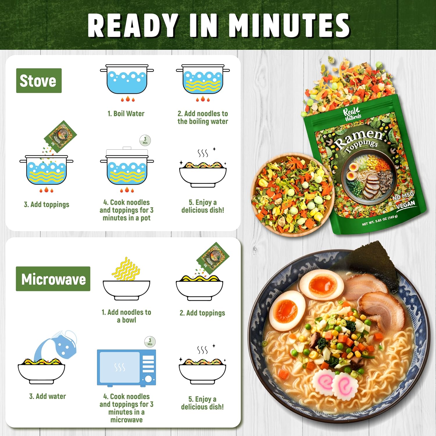 VeggieRush Freeze-Dried Veggie Topper – Quick Nutrient Boost for Busy Workday Lunches