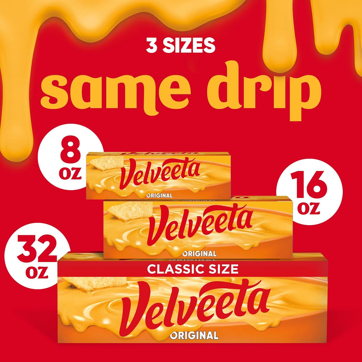 Velveeta Original Cheese Block – Quick Microwaveable Queso for Shared Apartment Kitchens, 1 lb