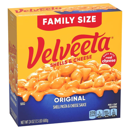 Velveeta Shells & Cheese Original Value Box, 24 oz – Single Serve Style Bowls and Stovetop Prep for Busy Workdays