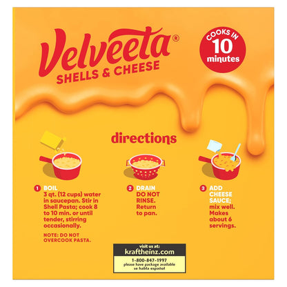 Velveeta Shells & Cheese Original Value Box, 24 oz – Single Serve Style Bowls and Stovetop Prep for Busy Workdays