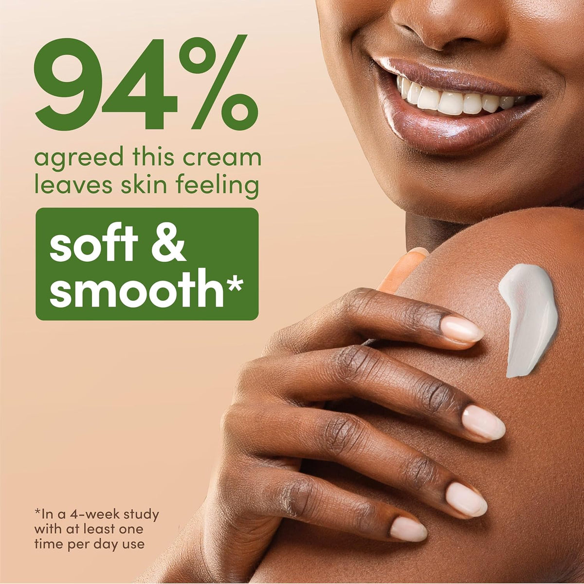 velvety cream texture suitable for face, hands, and body in one product