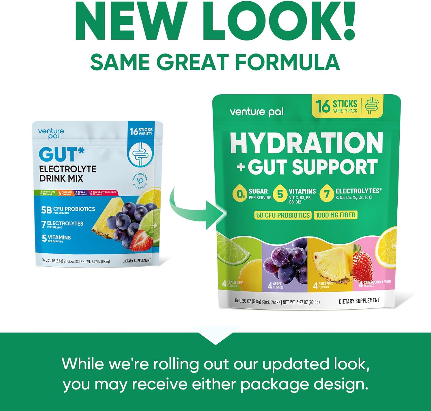 Venture Pal 2-in-1 Hydration Packets – Daily Wellness Electrolyte Drink Mix for Morning Hydration Ritual and Self-Care Routine