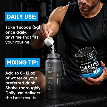 Venture Pal Creatine Monohydrate Powder – Wellness Routine Supplement for Mindful Morning Rituals