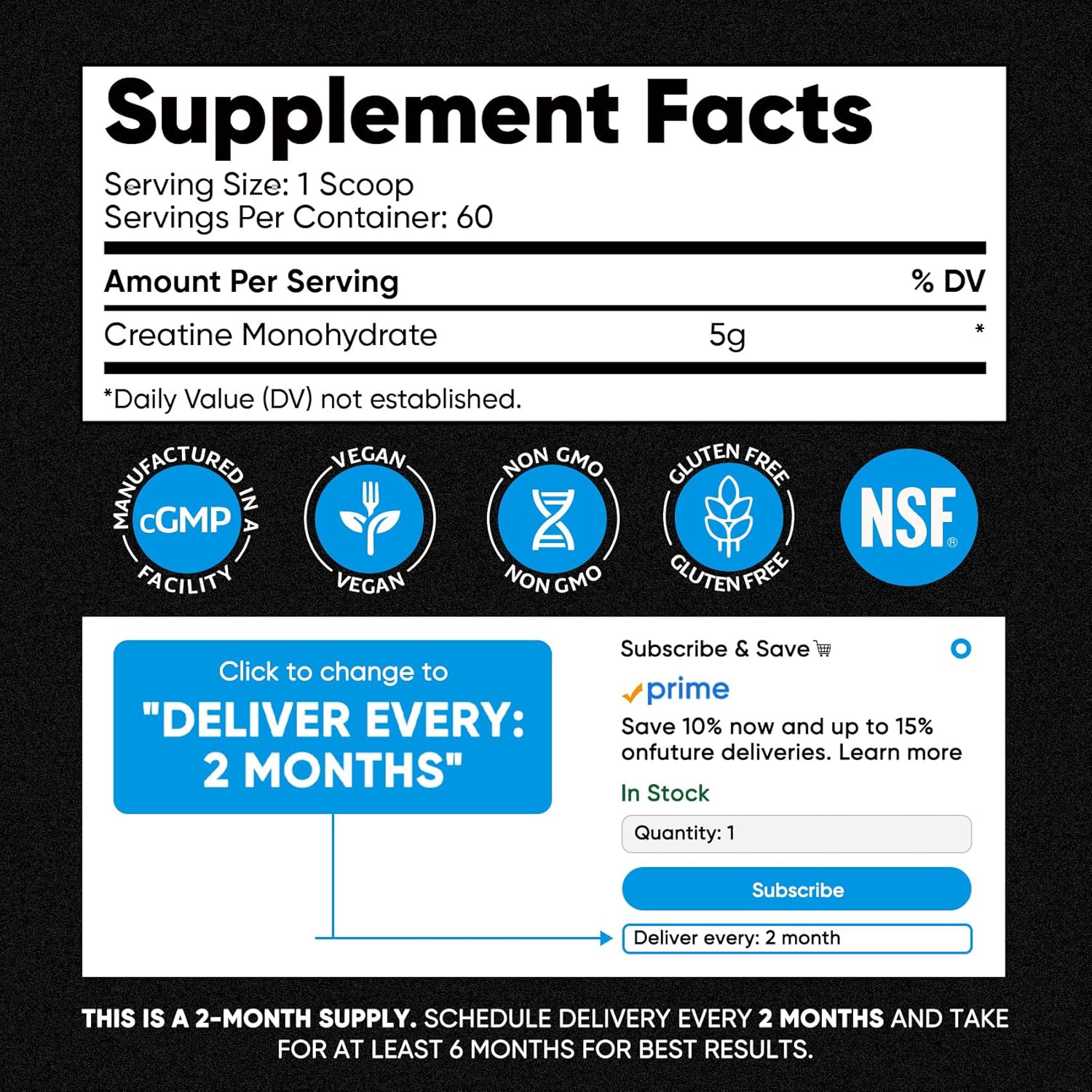 Venture Pal Creatine Monohydrate Powder – Wellness Routine Supplement for Mindful Morning Rituals